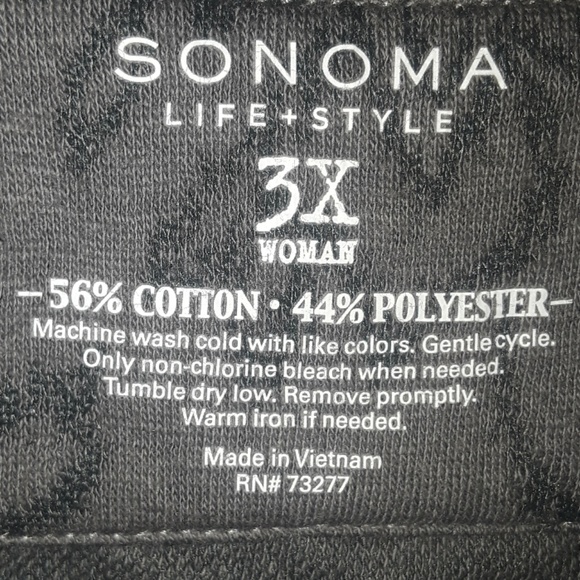 Sonoma Goods for Life+Style Floral design Long Sleeve Crewneck Sweatshirt - Gray - Picture 9 of 16